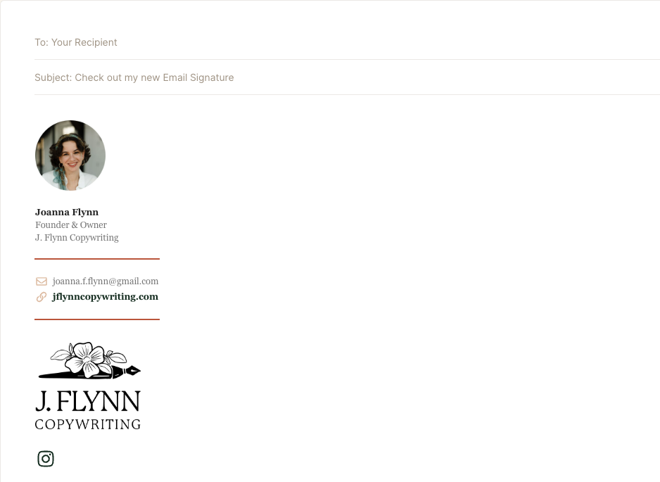 example HTML-friendly email signature